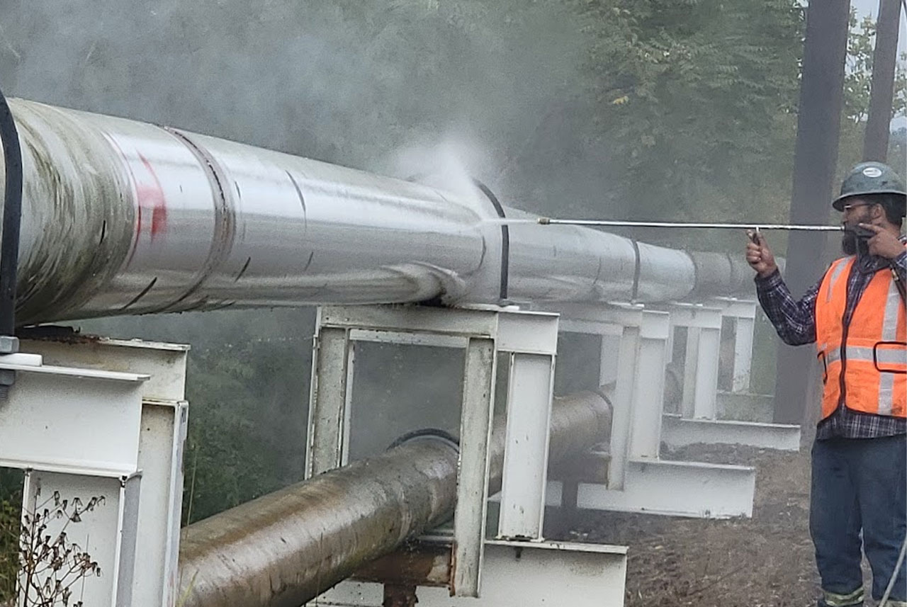 blasting an oil and gas pipeline